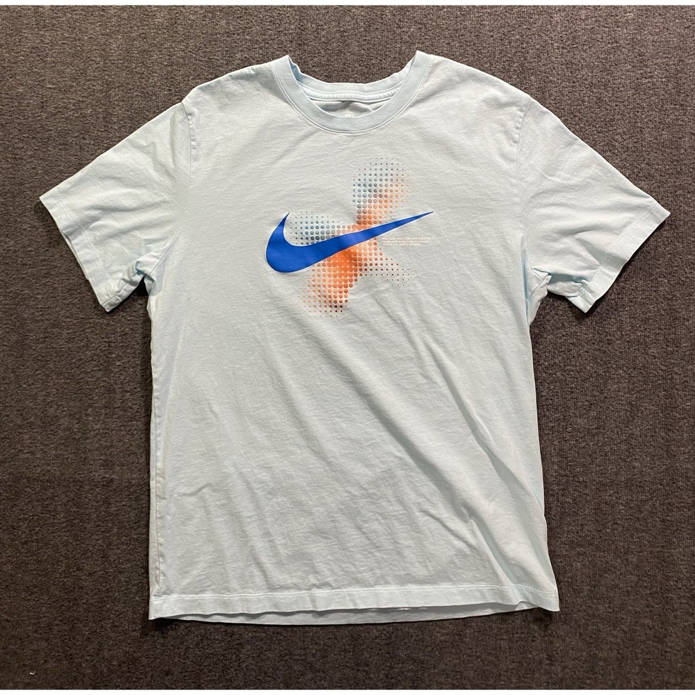 The NIKE Tee- Short Sleeve Blue "NIKE" Cotton T-Shirt Tag Size L